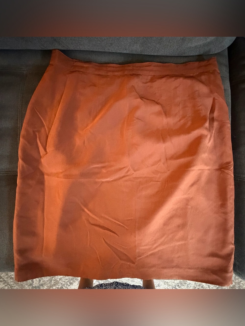 Silk Rust Orange Women's Skirt
